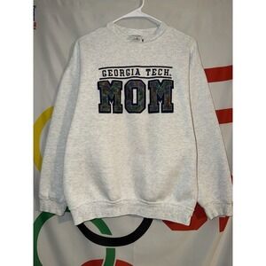 Vintage Georgia Tech Yellow Jackets Mom Sweatshirt Large Crewneck 90s Football